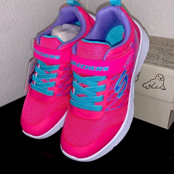 Skechers Girls Microspec Bold Delight Pink Running - Picture 6 of 8